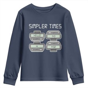 Simpler Times Retro Pager Code Nostalgia 90s Youth Sweatshirt 07734 143 14 1432 Vintage Beeper Graphic