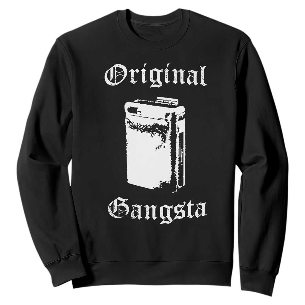 Original Gangsta Vintage Portable Cassette Player Sweatshirt Retro 80s 90s Music Audio Inspo