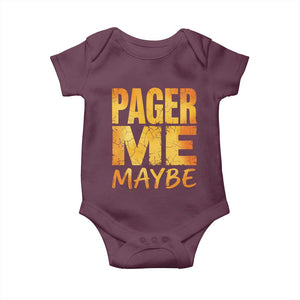 Pager Me Maybe Funny Vintage Beeper Code Baby Onesie 90s Retro Tech Pop Culture