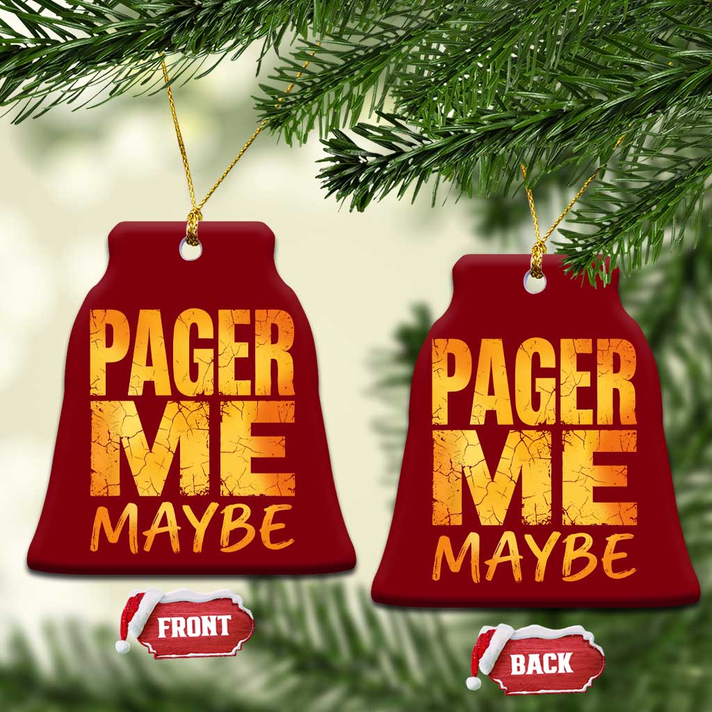 Pager Me Maybe Funny Vintage Beeper Code Ceramic Ornament 90s Retro Tech Pop Culture