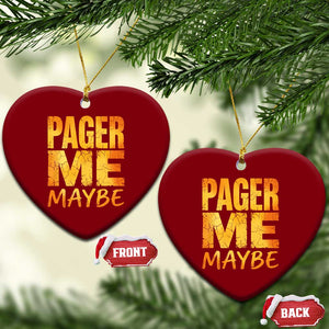 Pager Me Maybe Funny Vintage Beeper Code Ceramic Ornament 90s Retro Tech Pop Culture