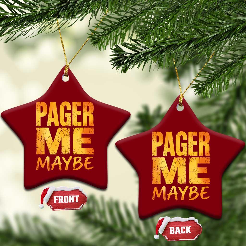 Pager Me Maybe Funny Vintage Beeper Code Ceramic Ornament 90s Retro Tech Pop Culture