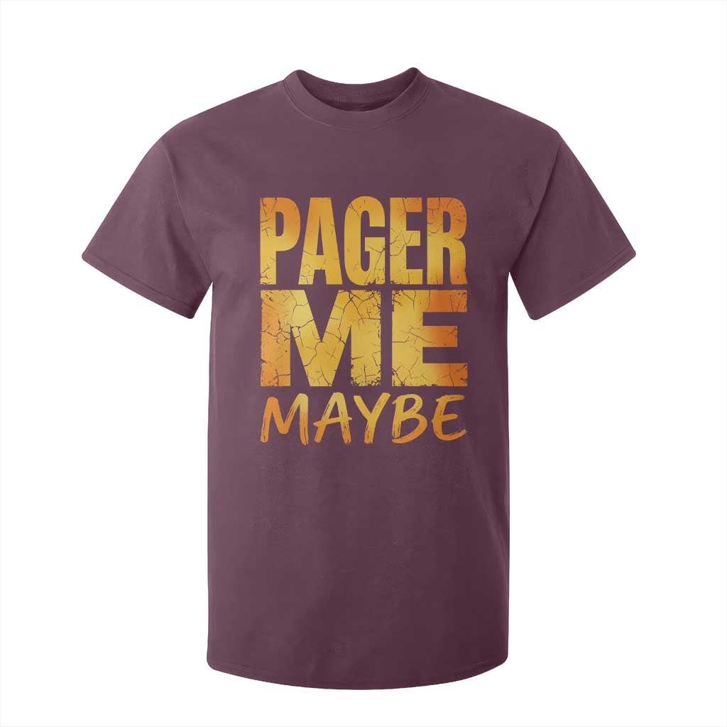 Pager Me Maybe Funny Vintage Beeper Code T Shirt For Kid 90s Retro Tech Pop Culture