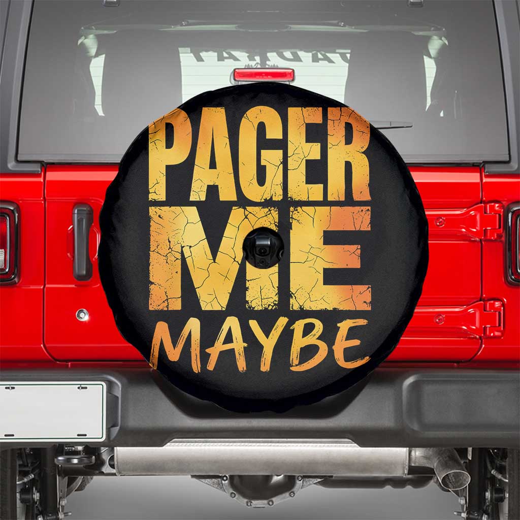 Pager Me Maybe Funny Vintage Beeper Code Spare Tire Cover 90s Retro Tech Pop Culture
