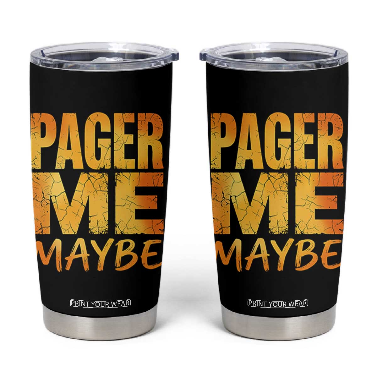 Pager Me Maybe Funny Vintage Beeper Code Tumbler Cup 90s Retro Tech Pop Culture