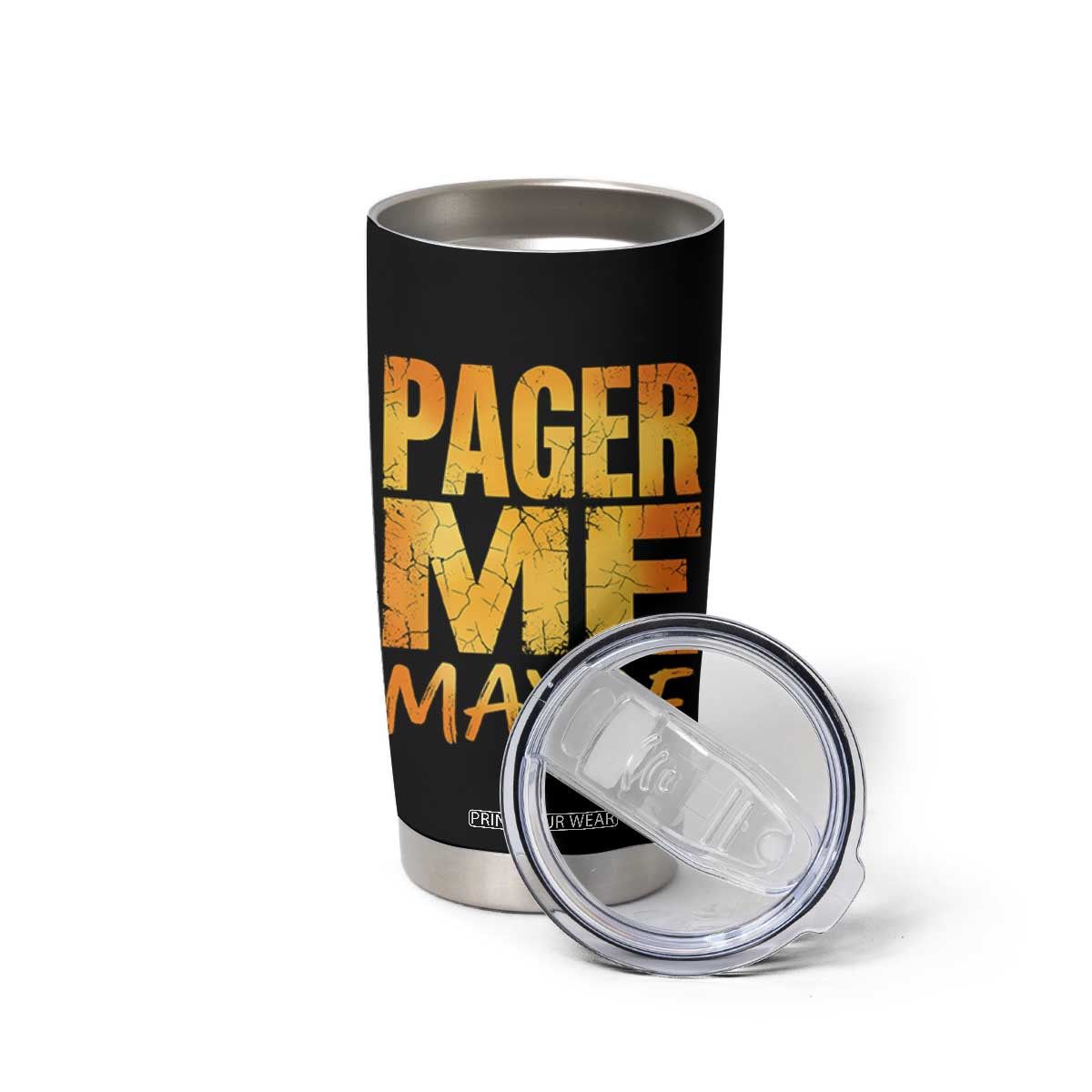 Pager Me Maybe Funny Vintage Beeper Code Tumbler Cup 90s Retro Tech Pop Culture