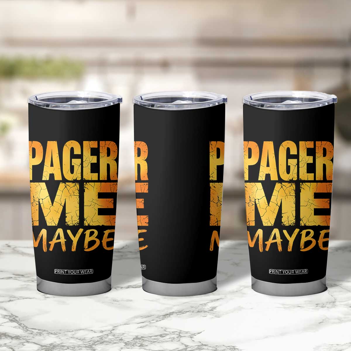 Pager Me Maybe Funny Vintage Beeper Code Tumbler Cup 90s Retro Tech Pop Culture