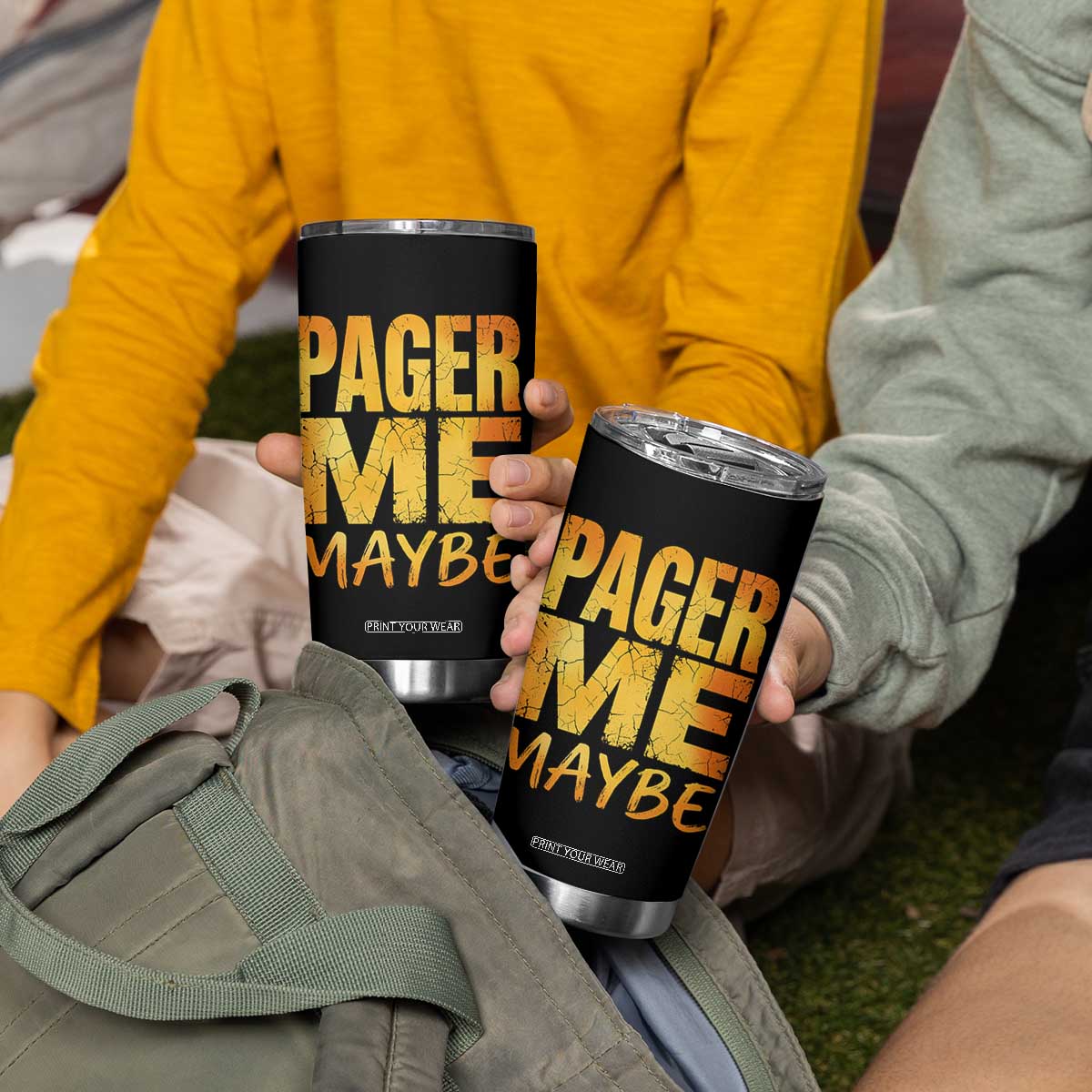 Pager Me Maybe Funny Vintage Beeper Code Tumbler Cup 90s Retro Tech Pop Culture