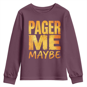 Pager Me Maybe Funny Vintage Beeper Code Youth Sweatshirt 90s Retro Tech Pop Culture