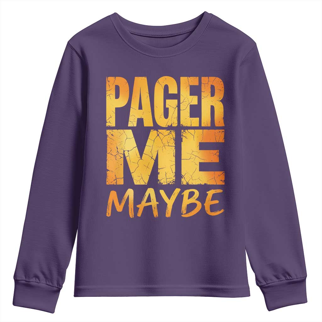 Pager Me Maybe Funny Vintage Beeper Code Youth Sweatshirt 90s Retro Tech Pop Culture