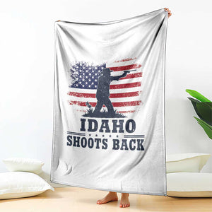 Idaho Shoots Back Distressed American Flag Throw Blanket Cowboy Gunslinger Graphic TS02 Print Your Wear