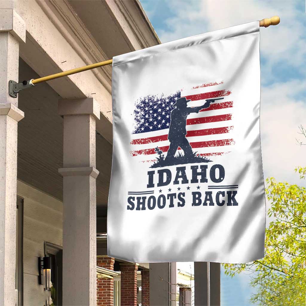 Idaho Shoots Back Distressed American Flag Garden Flag Cowboy Gunslinger Graphic TS02 Print Your Wear