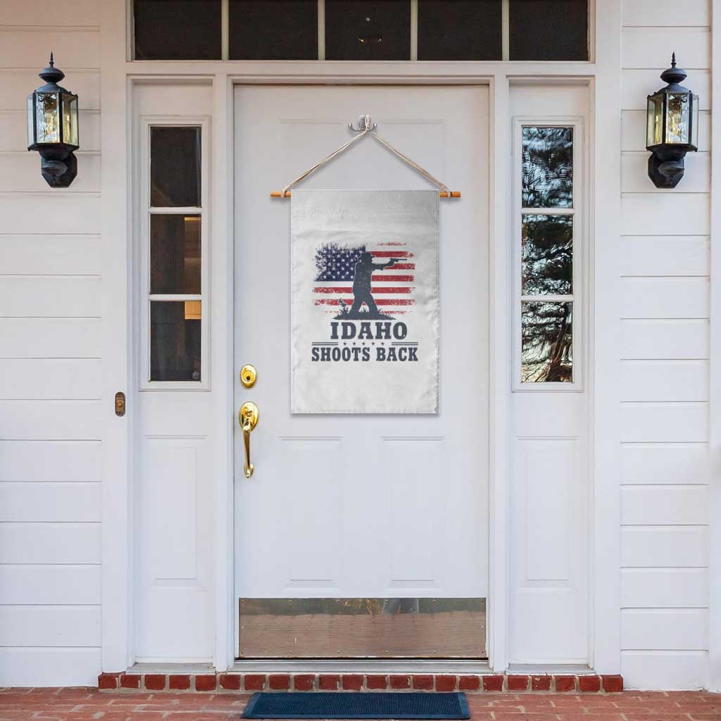 Idaho Shoots Back Distressed American Flag Garden Flag Cowboy Gunslinger Graphic TS02 Print Your Wear