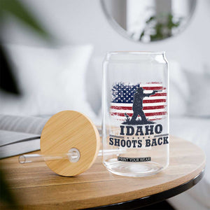 Idaho Shoots Back Distressed American Flag Glass Can Cowboy Gunslinger Graphic TS02 Print Your Wear