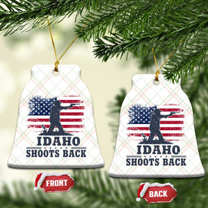 Idaho Shoots Back Distressed American Flag Ceramic Ornament Cowboy Gunslinger Graphic TS02 Print Your Wear