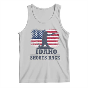 Idaho Shoots Back Distressed American Flag Tank Top Cowboy Gunslinger Graphic TS02 Ash Print Your Wear