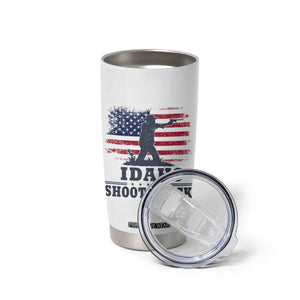 Idaho Shoots Back Distressed American Flag Tumbler Cup Cowboy Gunslinger Graphic TS02 Print Your Wear