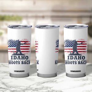 Idaho Shoots Back Distressed American Flag Tumbler Cup Cowboy Gunslinger Graphic TS02 Print Your Wear