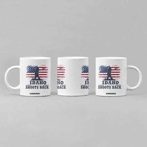 Idaho Shoots Back Distressed American Flag Coffee Mug Cowboy Gunslinger Graphic TS02 Print Your Wear