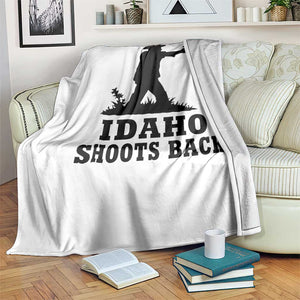 Idaho Shoots Back Minimalist Gunslinger Silhouette State Pride Graphic Throw Blanket TS02 Print Your Wear