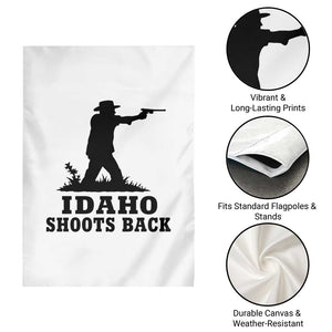 Idaho Shoots Back Minimalist Gunslinger Silhouette State Pride Graphic Garden Flag TS02 Print Your Wear