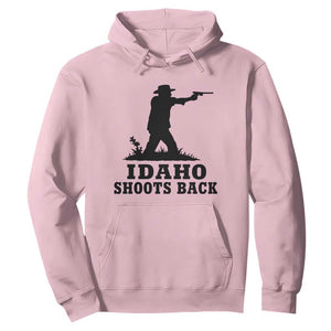Idaho Shoots Back Minimalist Gunslinger Silhouette State Pride Graphic Hoodie TS02 Light Pink Print Your Wear