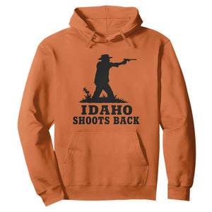 Idaho Shoots Back Minimalist Gunslinger Silhouette State Pride Graphic Hoodie TS02 Orange Print Your Wear