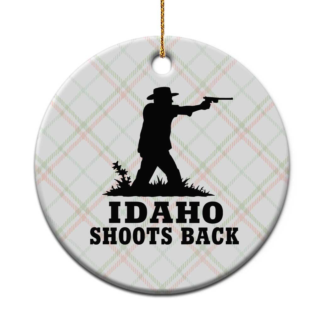 Idaho Shoots Back Minimalist Gunslinger Silhouette State Pride Graphic Ceramic Ornament TS02 1pc Christmas Plaid Print Your Wear