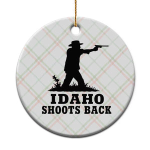 Idaho Shoots Back Minimalist Gunslinger Silhouette State Pride Graphic Ceramic Ornament TS02 1pc Christmas Plaid Print Your Wear