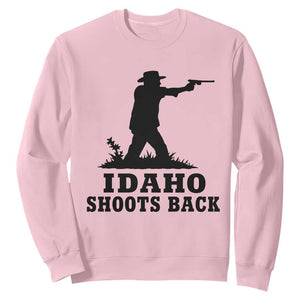 Idaho Shoots Back Minimalist Gunslinger Silhouette State Pride Graphic Sweatshirt TS02 Light Pink Print Your Wear