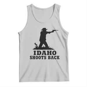 Idaho Shoots Back Minimalist Gunslinger Silhouette State Pride Graphic Tank Top TS02 Ash Print Your Wear