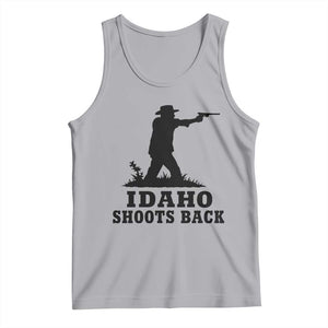 Idaho Shoots Back Minimalist Gunslinger Silhouette State Pride Graphic Tank Top TS02 Athletic Heather Print Your Wear