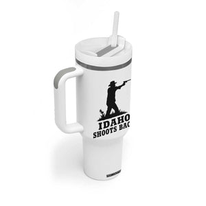 Idaho Shoots Back Minimalist Gunslinger Silhouette State Pride Graphic Tumbler With Handle TS02 Print Your Wear