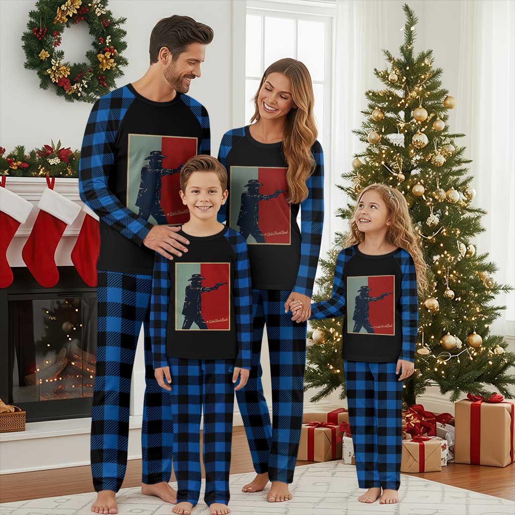 Idaho Shoots Back Vintage Pop Art Poster Style Graphic Plaid Pajama Set TS02 Blue Plaid Print Your Wear