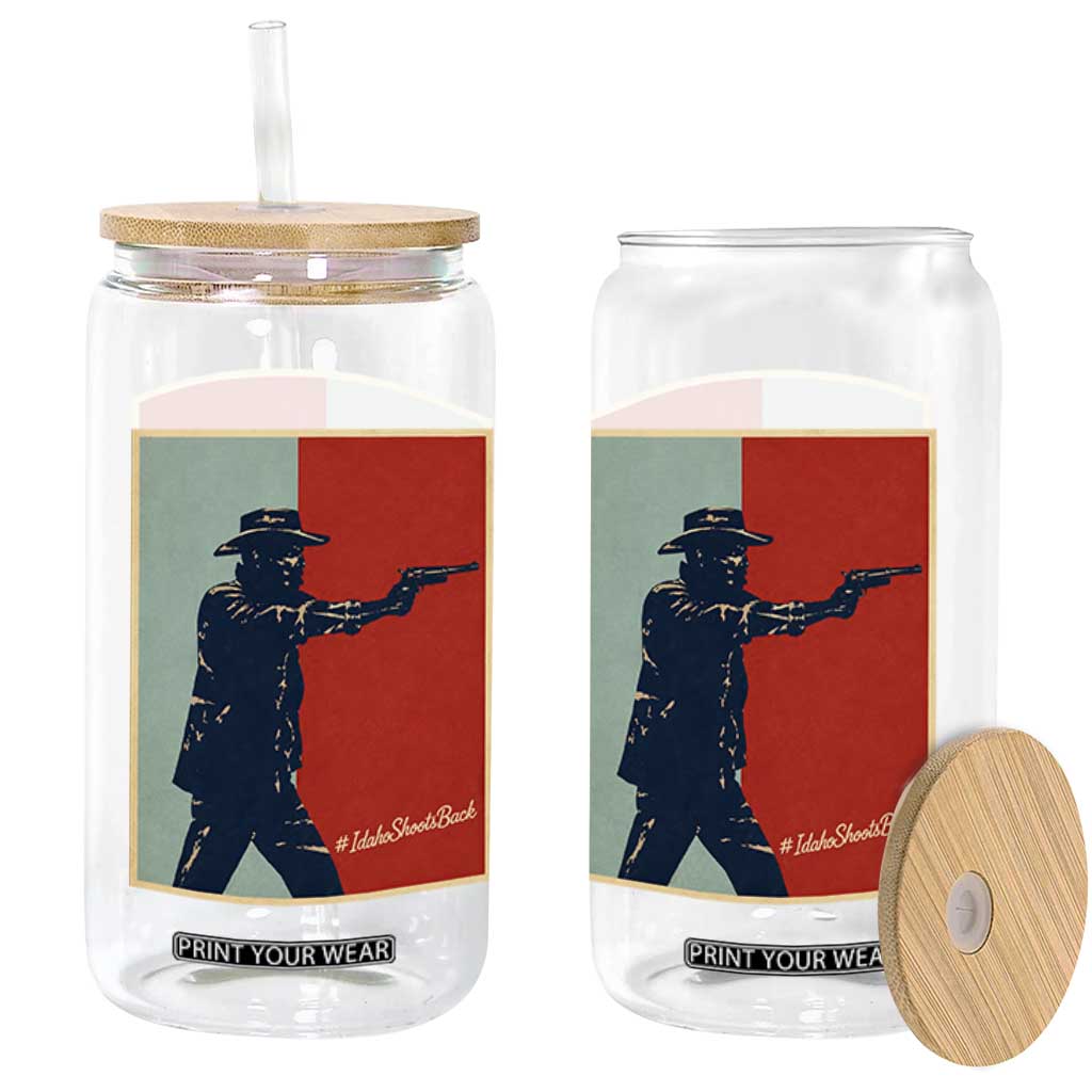 Idaho Shoots Back Vintage Pop Art Poster Style Graphic Glass Can TS02 Print Your Wear