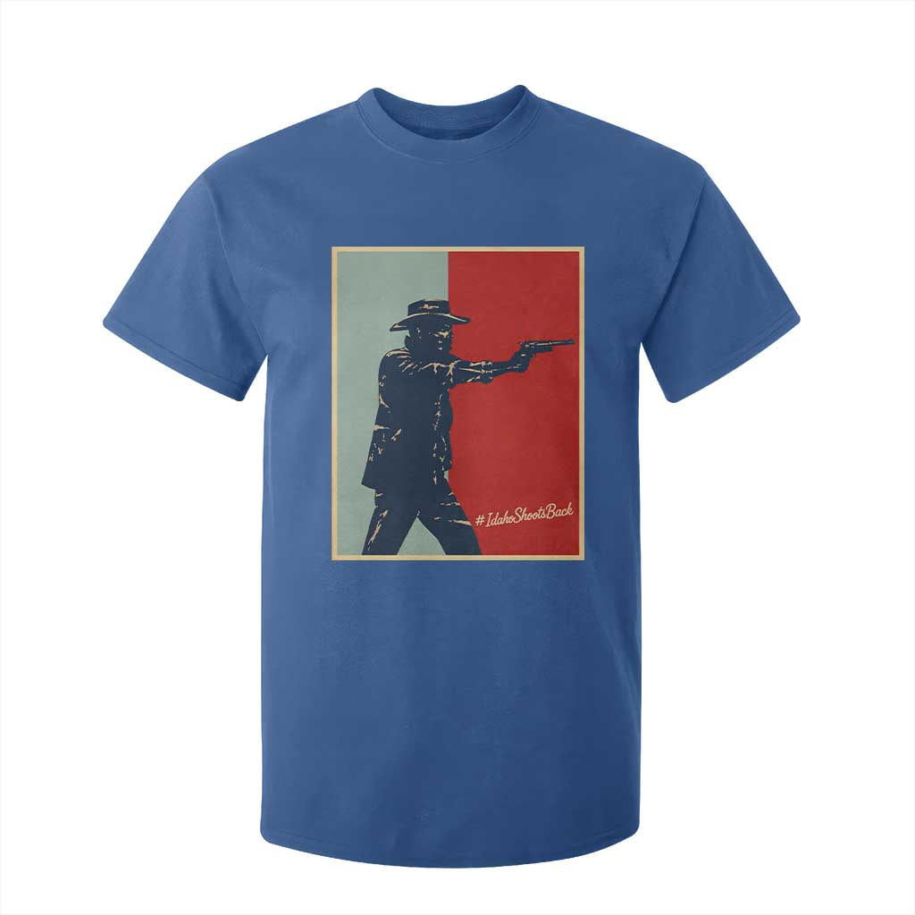 Idaho Shoots Back Vintage Pop Art Poster Style Graphic T Shirt For Kid TS02 Royal Blue Print Your Wear