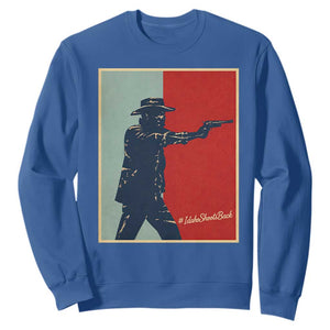 Idaho Shoots Back Vintage Pop Art Poster Style Graphic Sweatshirt TS02 Royal Blue Print Your Wear