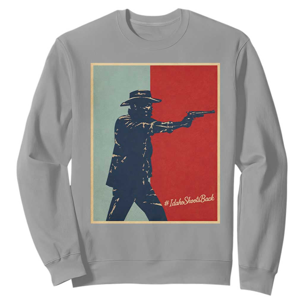 Idaho Shoots Back Vintage Pop Art Poster Style Graphic Sweatshirt TS02 Sport Gray Print Your Wear