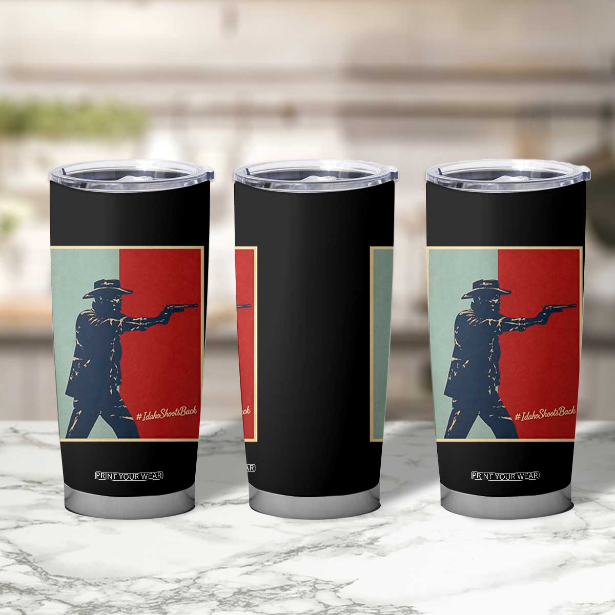 Idaho Shoots Back Vintage Pop Art Poster Style Graphic Tumbler Cup TS02 Print Your Wear