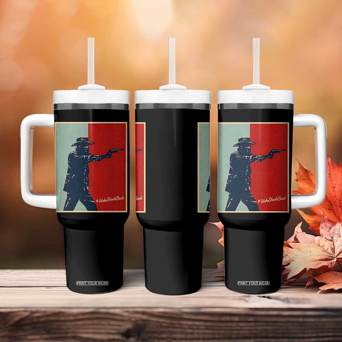 Idaho Shoots Back Vintage Pop Art Poster Style Graphic Tumbler With Handle TS02 Print Your Wear