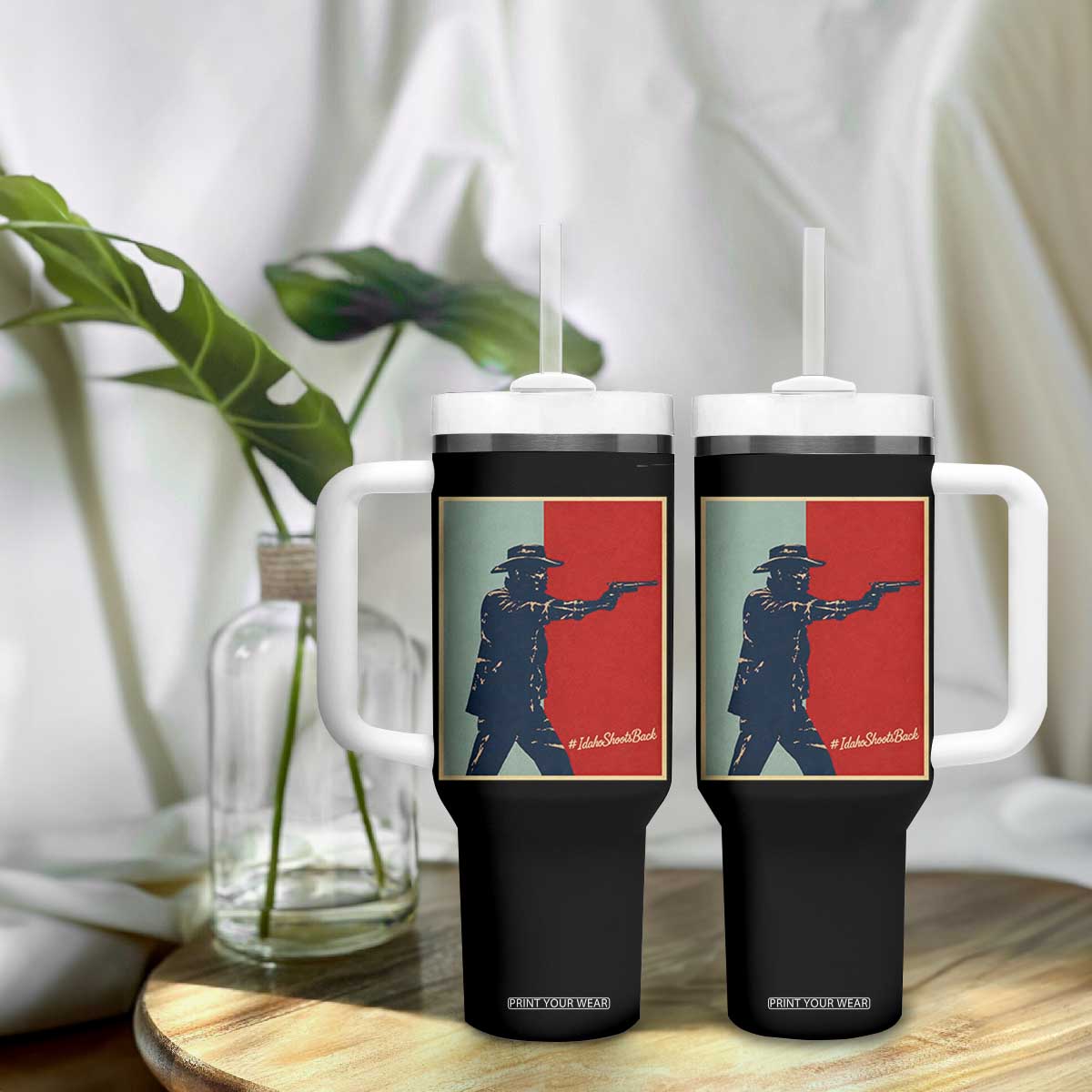 Idaho Shoots Back Vintage Pop Art Poster Style Graphic Tumbler With Handle TS02 Print Your Wear