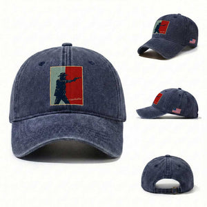Idaho Shoots Back Vintage Pop Art Poster Style Graphic Washed Cotton Baseball Cap TS02 Washed Cap Universal Fit Navy Print Your Wear