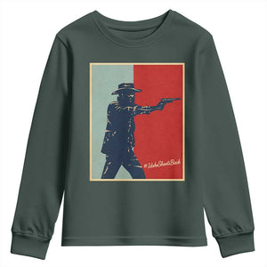 Idaho Shoots Back Vintage Pop Art Poster Style Graphic Youth Sweatshirt TS02 Dark Forest Green Print Your Wear