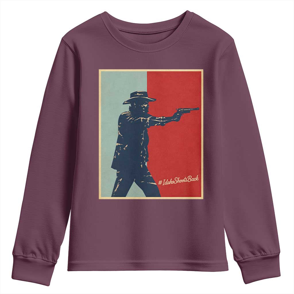 Idaho Shoots Back Vintage Pop Art Poster Style Graphic Youth Sweatshirt TS02 Maroon Print Your Wear