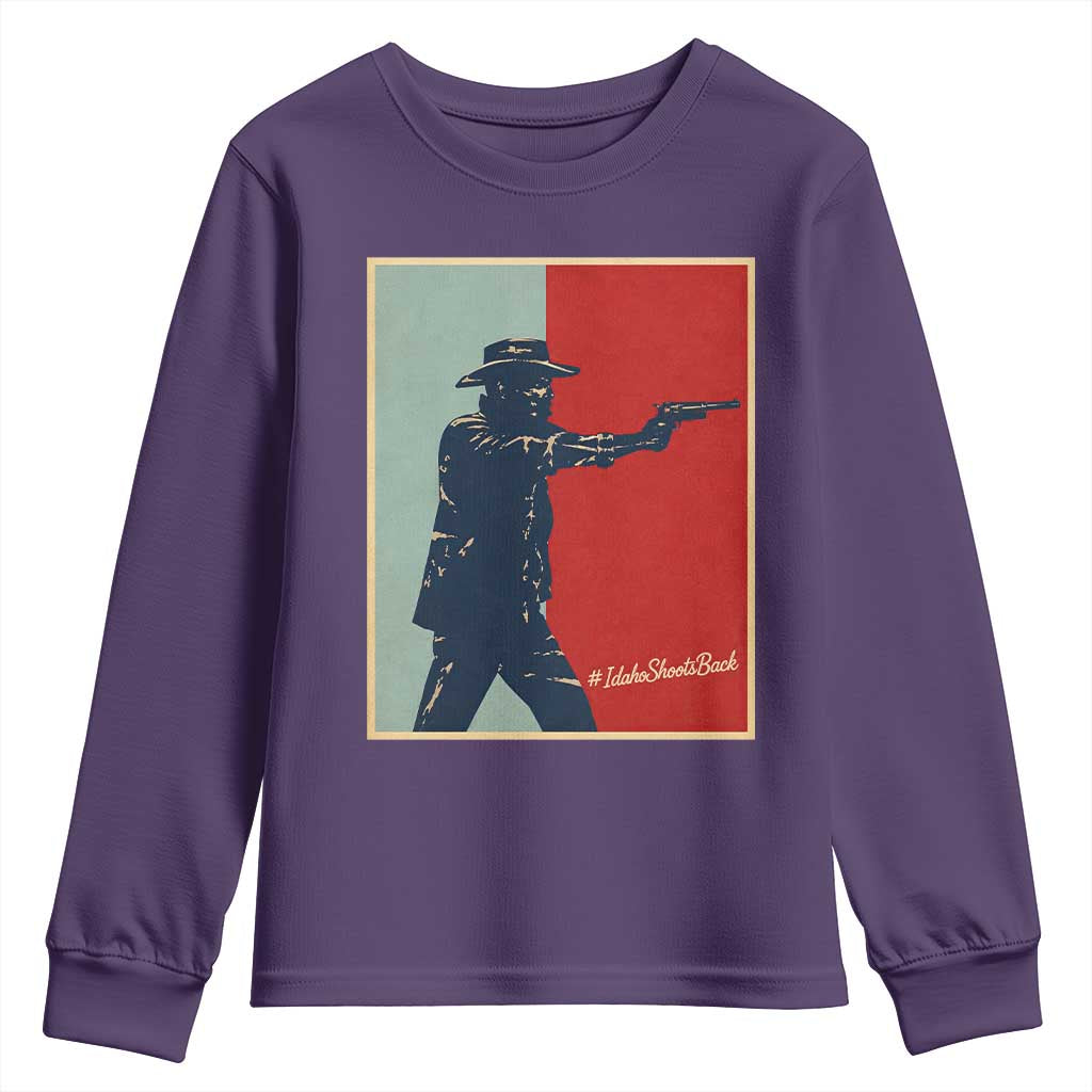 Idaho Shoots Back Vintage Pop Art Poster Style Graphic Youth Sweatshirt TS02 Purple Print Your Wear