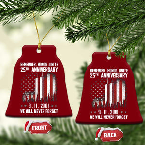 Remember Honor Unite 9 11 Memorial 25th Anniversary Ceramic Ornament We Will Never Forget Patriotic American Flag TS02 Print Your Wear