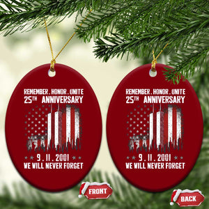 Remember Honor Unite 9 11 Memorial 25th Anniversary Ceramic Ornament We Will Never Forget Patriotic American Flag TS02 Print Your Wear