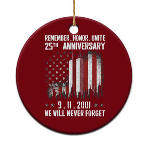 Remember Honor Unite 9 11 Memorial 25th Anniversary Ceramic Ornament We Will Never Forget Patriotic American Flag TS02 1pc Red Print Your Wear