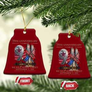 We Will Never Forget 9 11 Memorial 25th Anniversary Ceramic Ornament Patriotic American Flag Ribbon TS02 Print Your Wear