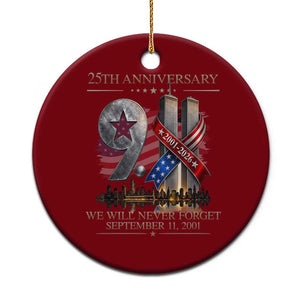 We Will Never Forget 9 11 Memorial 25th Anniversary Ceramic Ornament Patriotic American Flag Ribbon TS02 1pc Red Print Your Wear